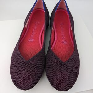 Rothy's Berry Lattice Stitch Round Toe Slip On Flats 8.5 EUC